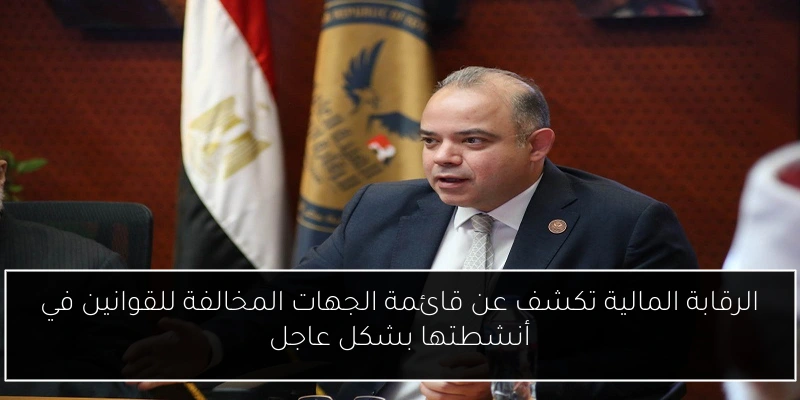 الرقابة المالية تكشف عن قائمة الجهات المخالفة للقوانين في أنشطتها بشكل عاجل