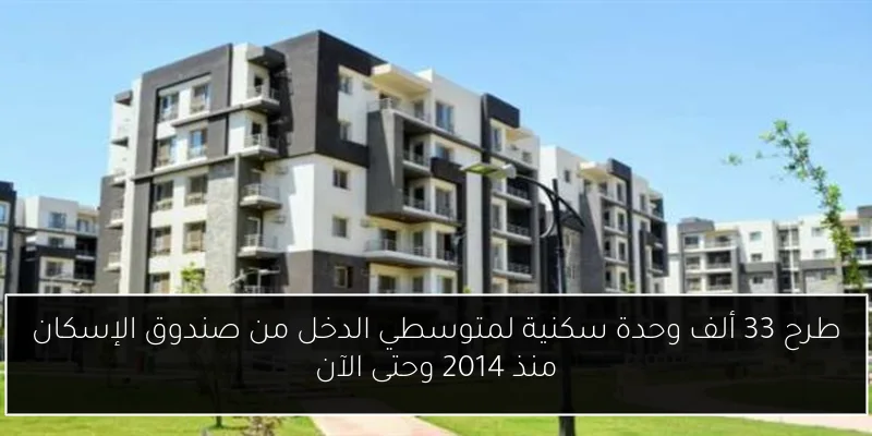 طرح 33 ألف وحدة سكنية لمتوسطي الدخل من صندوق الإسكان منذ 2014 وحتى الآن