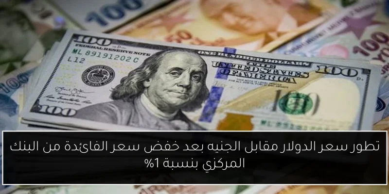 تطور سعر الدولار مقابل الجنيه بعد خفض سعر الفائدة من البنك المركزي بنسبة 1%