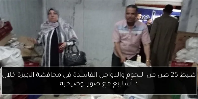 ضبط 25 طن من اللحوم والدواجن الفاسدة في محافظة الجيزة خلال 3 أسابيع مع صور توضيحية