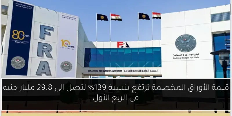 قيمة الأوراق المخصمة ترتفع بنسبة 139% لتصل إلى 29.8 مليار جنيه في الربع الأول