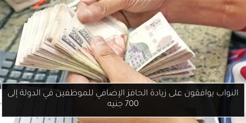 النواب يوافقون على زيادة الحافز الإضافي للموظفين في الدولة إلى 700 جنيه