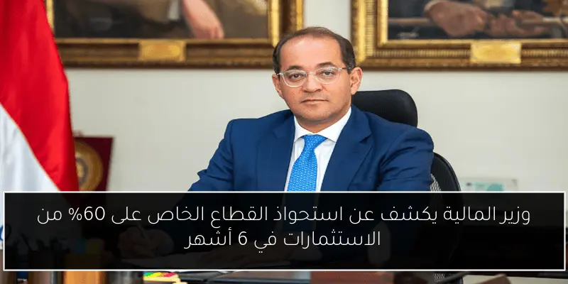 وزير المالية يكشف عن استحواذ القطاع الخاص على 60% من الاستثمارات في 6 أشهر