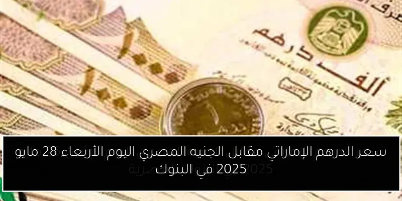سعر الدرهم الإماراتي مقابل الجنيه المصري اليوم الأربعاء 28 مايو 2025 في البنوك