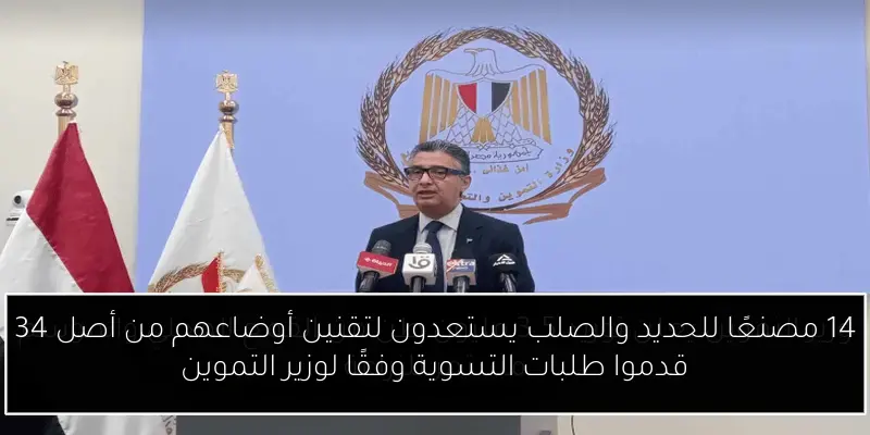 14 مصنعًا للحديد والصلب يستعدون لتقنين أوضاعهم من أصل 34 قدموا طلبات التسوية وفقًا لوزير التموين