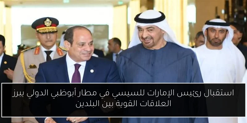 استقبال رئيس الإمارات للسيسي في مطار أبوظبي الدولي يبرز العلاقات القوية بين البلدين