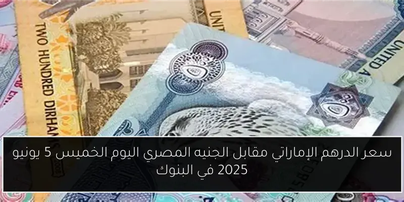سعر الدرهم الإماراتي مقابل الجنيه المصري اليوم الخميس 5 يونيو 2025 في البنوك