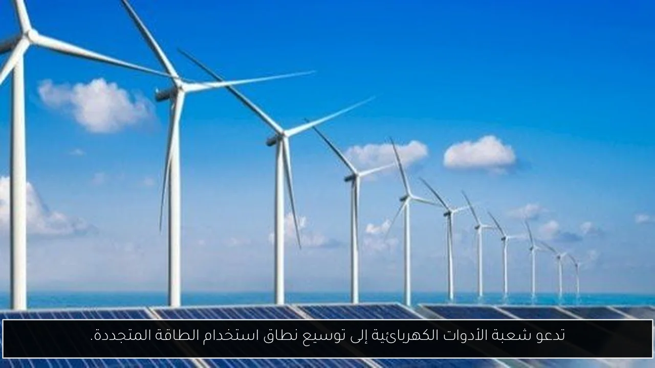 تدعو شعبة الأدوات الكهربائية إلى توسيع نطاق استخدام الطاقة المتجددة.