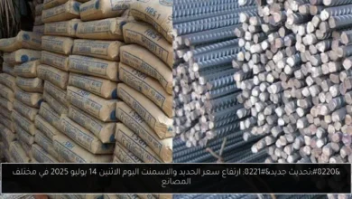 سعر الحديد والاسمنت اليوم