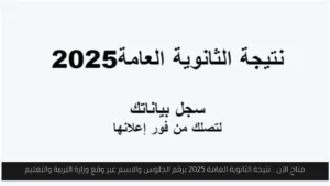 لينك نتيجة الثانوية العامة 2025 برقم الجلوس