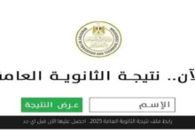 ملف نتيجة الثانوية العامة 2025