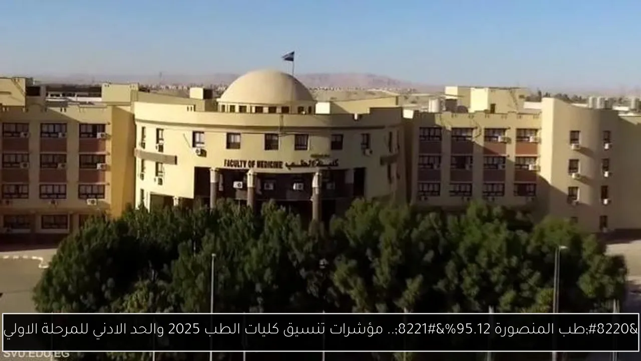 “طب المنصورة 95.12%”.. مؤشرات تنسيق كليات الطب 2025 والحد الادني للمرحلة الاولي