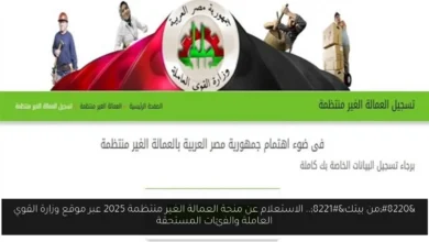الاستعلام عن منحة العمالة الغير منتظمة 2025