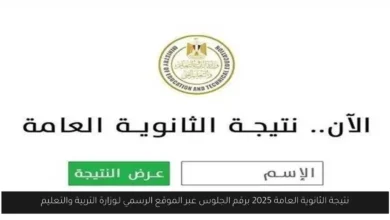 نتيجة الثانوية العامة 2025 برقم الجلوس