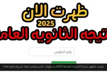 نتيجة الثانوية العامة 2025