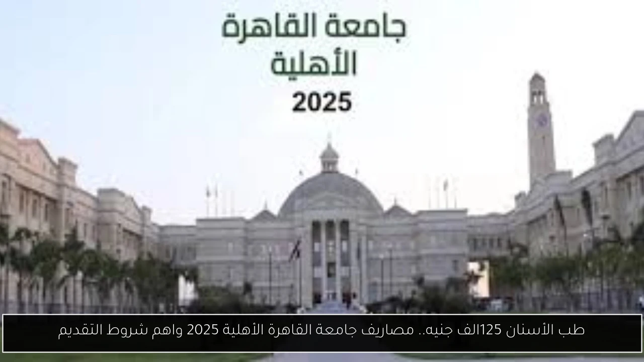 مصاريف جامعة القاهرة الأهلية 2025