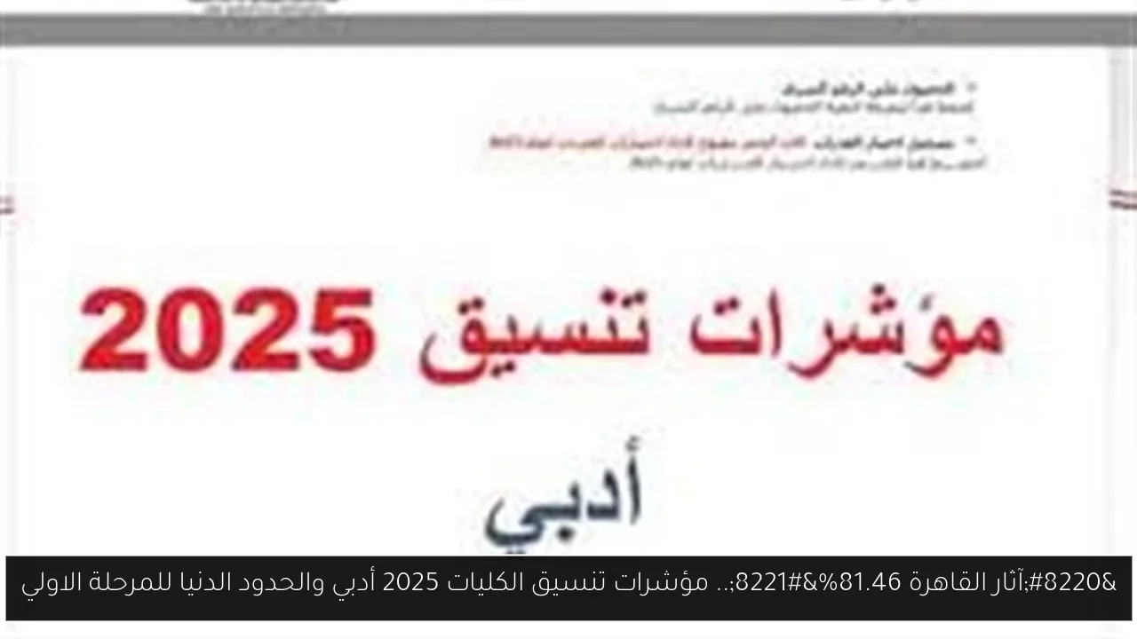 تنسيق الكليات 2025 أدبي