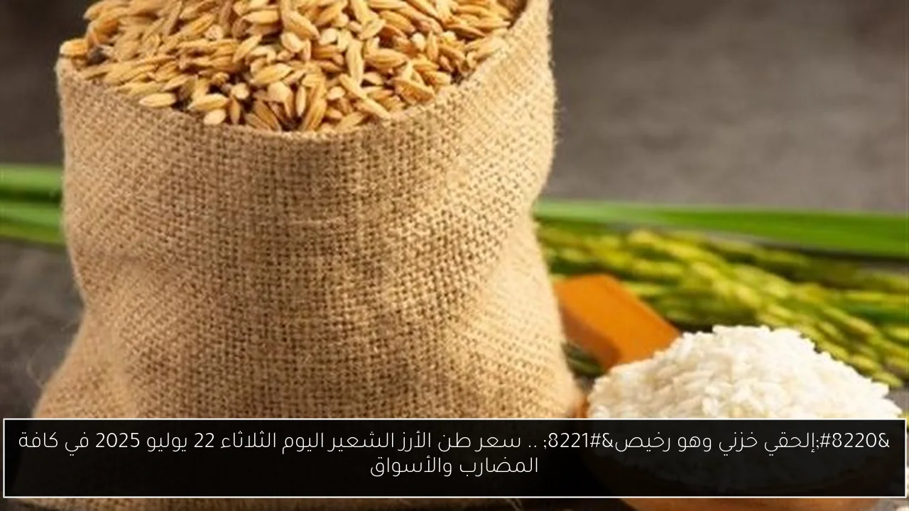 سعر طن الأرز الشعير اليوم