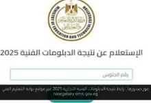 نتيجة الدبلومات الفنيه التجاريه 2025