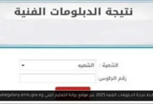 نتيجة الدبلومات الفنيه 2025
