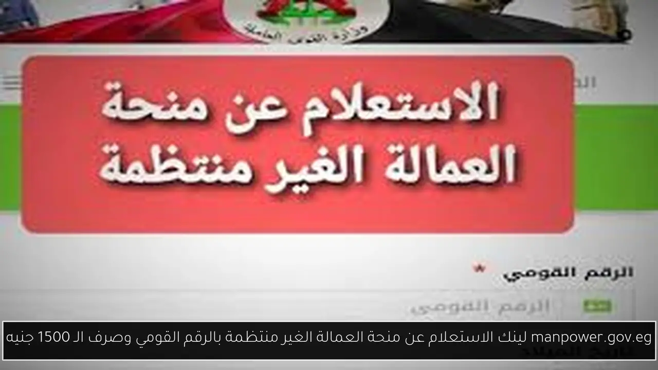 لينك الاستعلام عن منحة العمالة الغير منتظمة بالرقم القومي