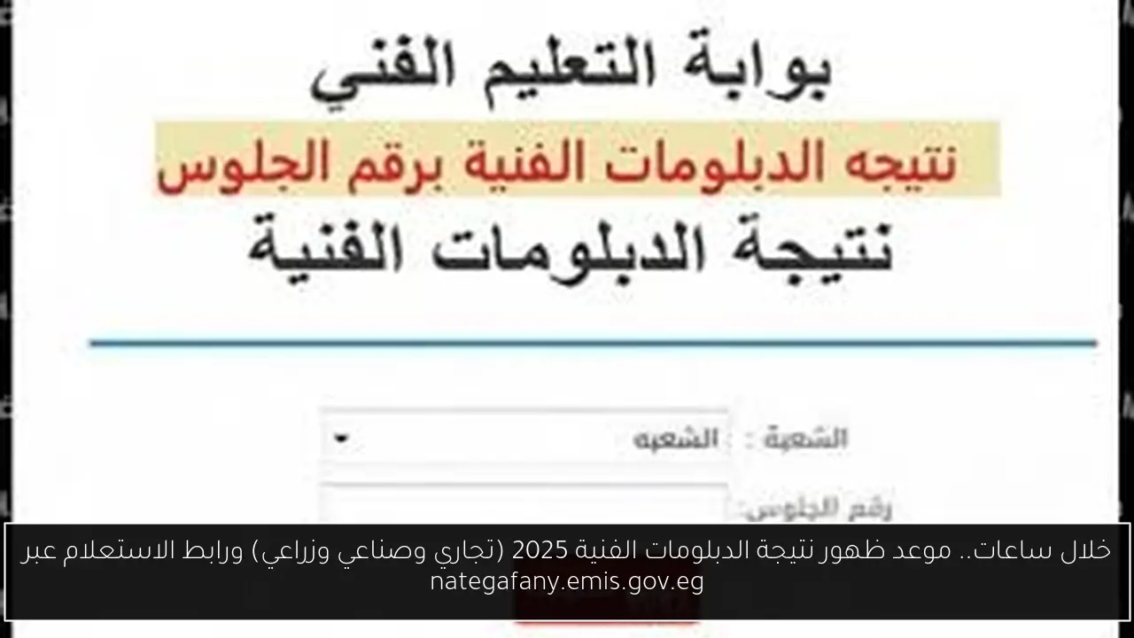 موعد ظهور نتيجة الدبلومات الفنية 2025