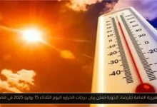 بيان درجات الحراره اليوم