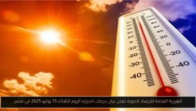 بيان درجات الحراره اليوم