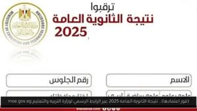 نتيجة الثانوية العامه 2025