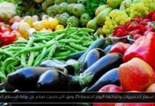 اسعار الخضروات والفاكهة اليوم