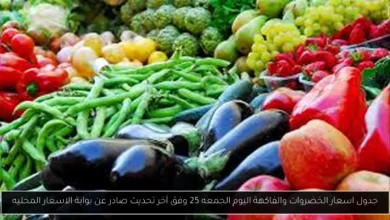 اسعار الخضروات والفاكهة اليوم