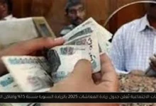 جدول زيادة المعاشات 2025