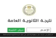 ملف نتيجة الثانويه العامه 2025