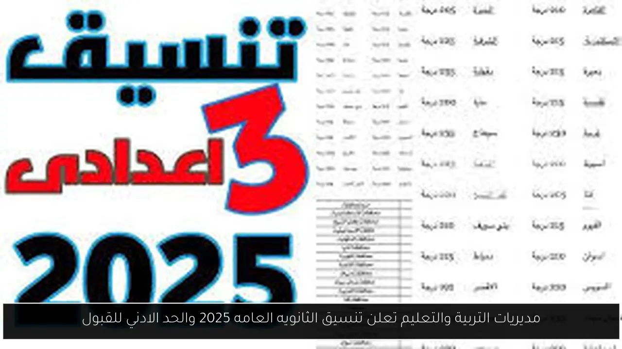 تنسيق الثانويه العامه 2025