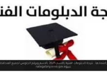 نتيجة الدبلومات الفنية بالاسم 2025