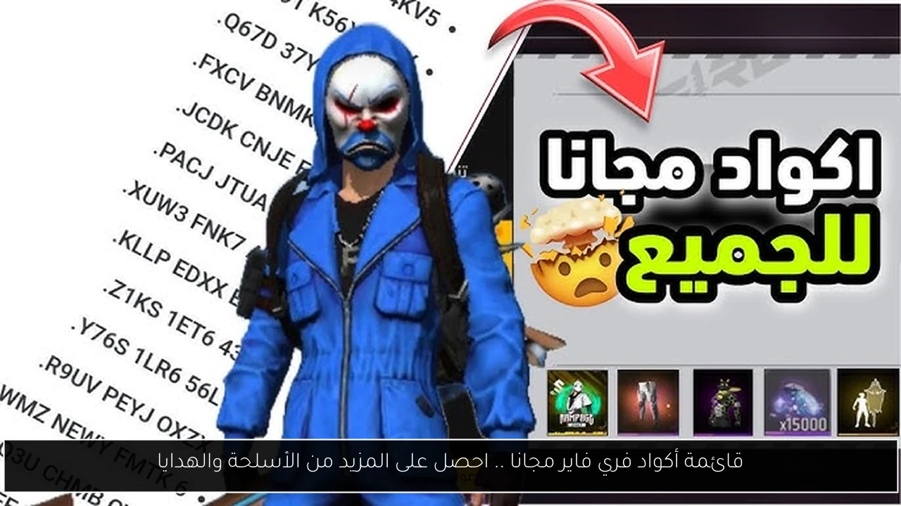 أكواد فري فاير مجانا