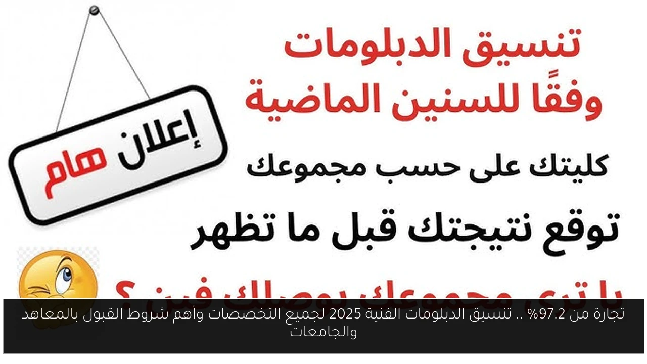 تنسيق الدبلومات الفنية 2025