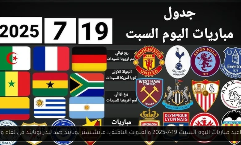 مواعيد مباريات اليوم
