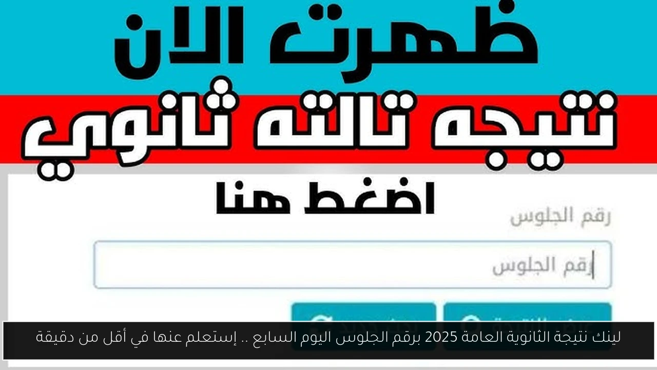 لينك نتيجة الثانوية العامة 2025 برقم الجلوس اليوم السابع