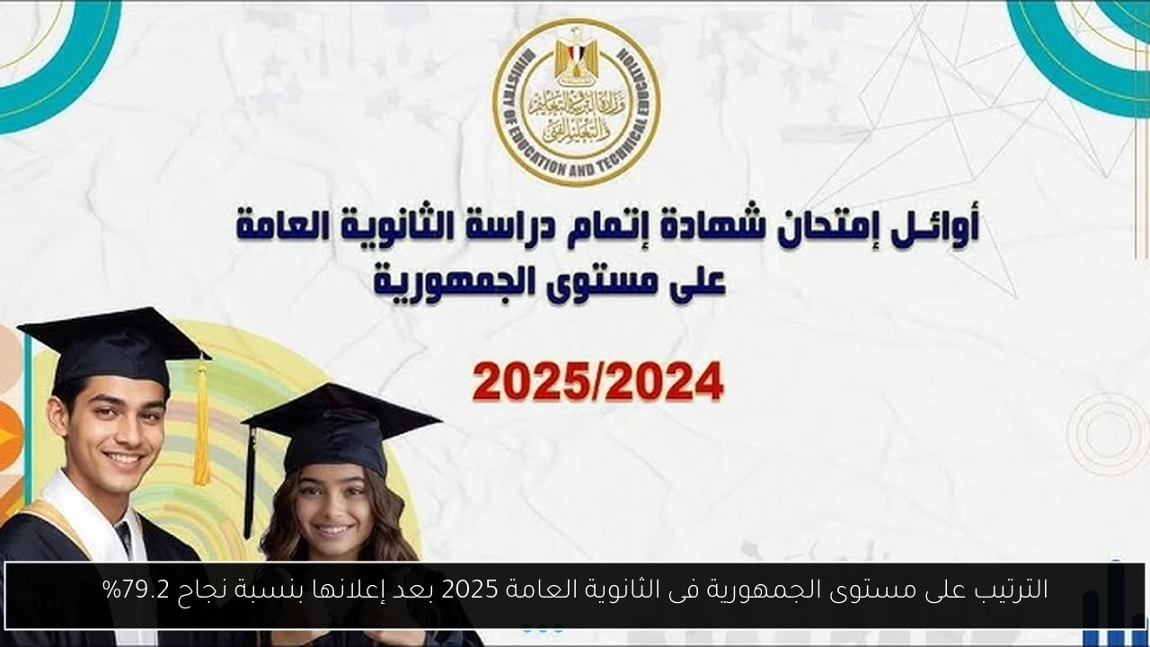 الترتيب على مستوى الجمهورية فى الثانوية العامة 2025