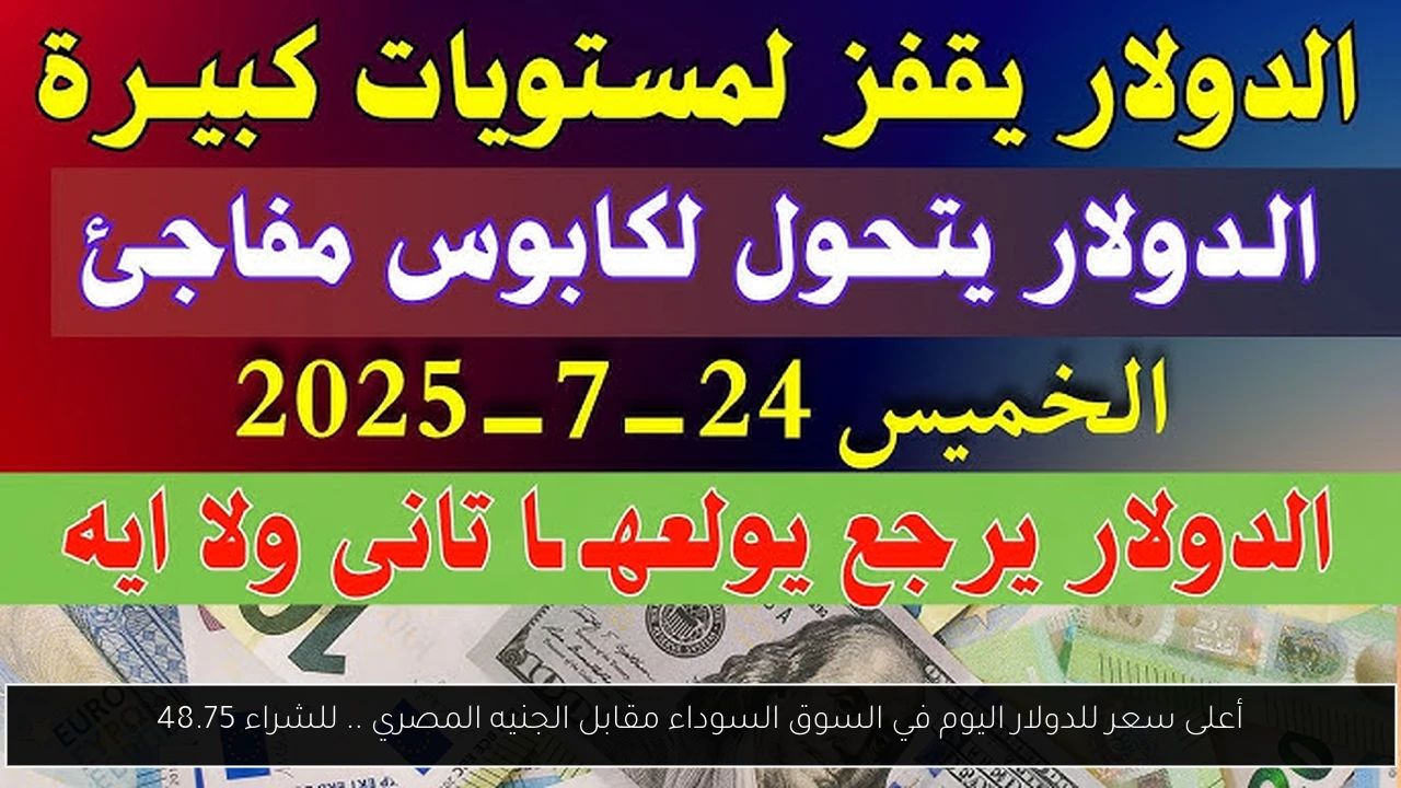 أعلى سعر للدولار اليوم في السوق السوداء