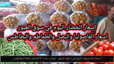 اسعار الخضروات اليوم في سوق العبور