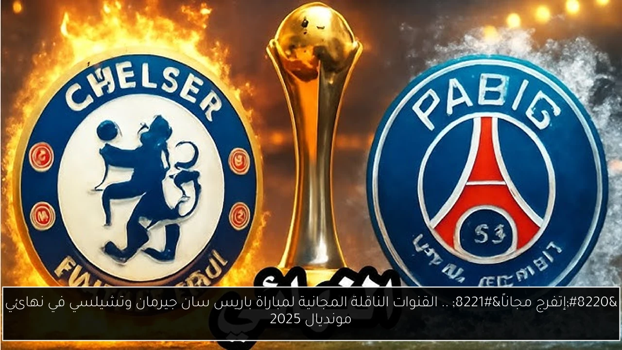 القنوات الناقلة المجانية لمباراة باريس سان جيرمان وتشيلسي