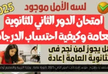 موعد امتحانات الدور الثاني 2025 ثانوية عامة
