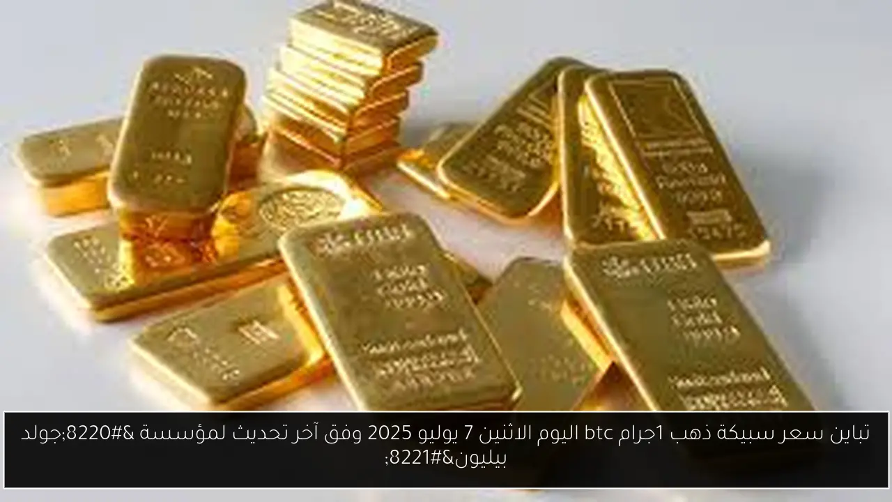 سعر سبيكة ذهب 1جرام btc اليوم