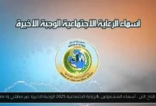 أسماء المشمولين بالرعاية الاجتماعية