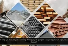 اسعار مواد البناء اليوم