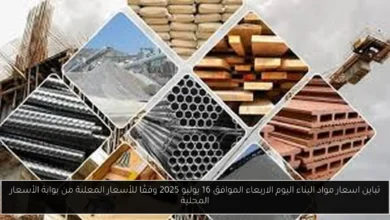 اسعار مواد البناء اليوم