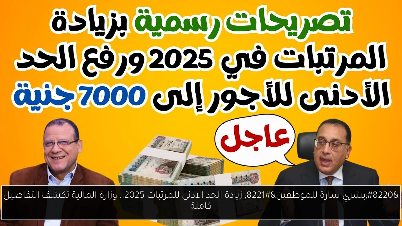 زيادة الحد الادني للمرتبات 2025