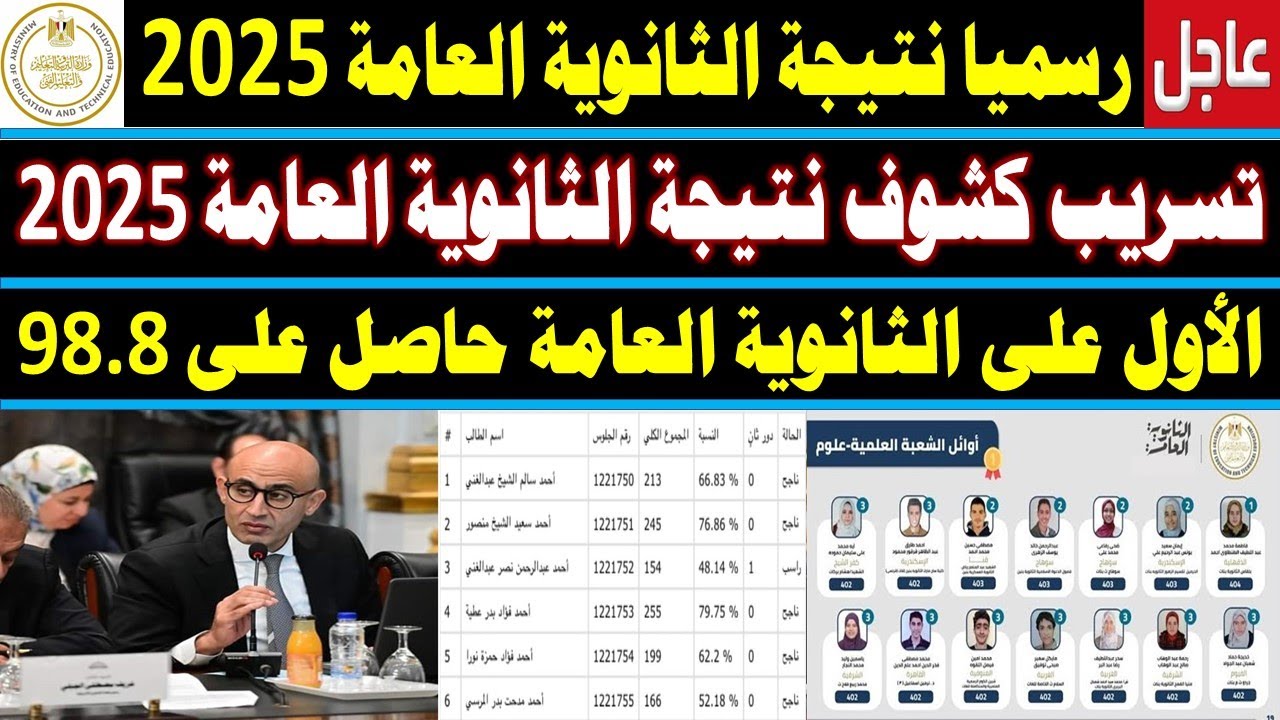 نتيجه الثانويه العامة 2025